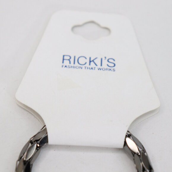 Ricki's Statement Women's Necklaces Lot of 2, Black with Gem and silver yellow - Picture 6 of 15